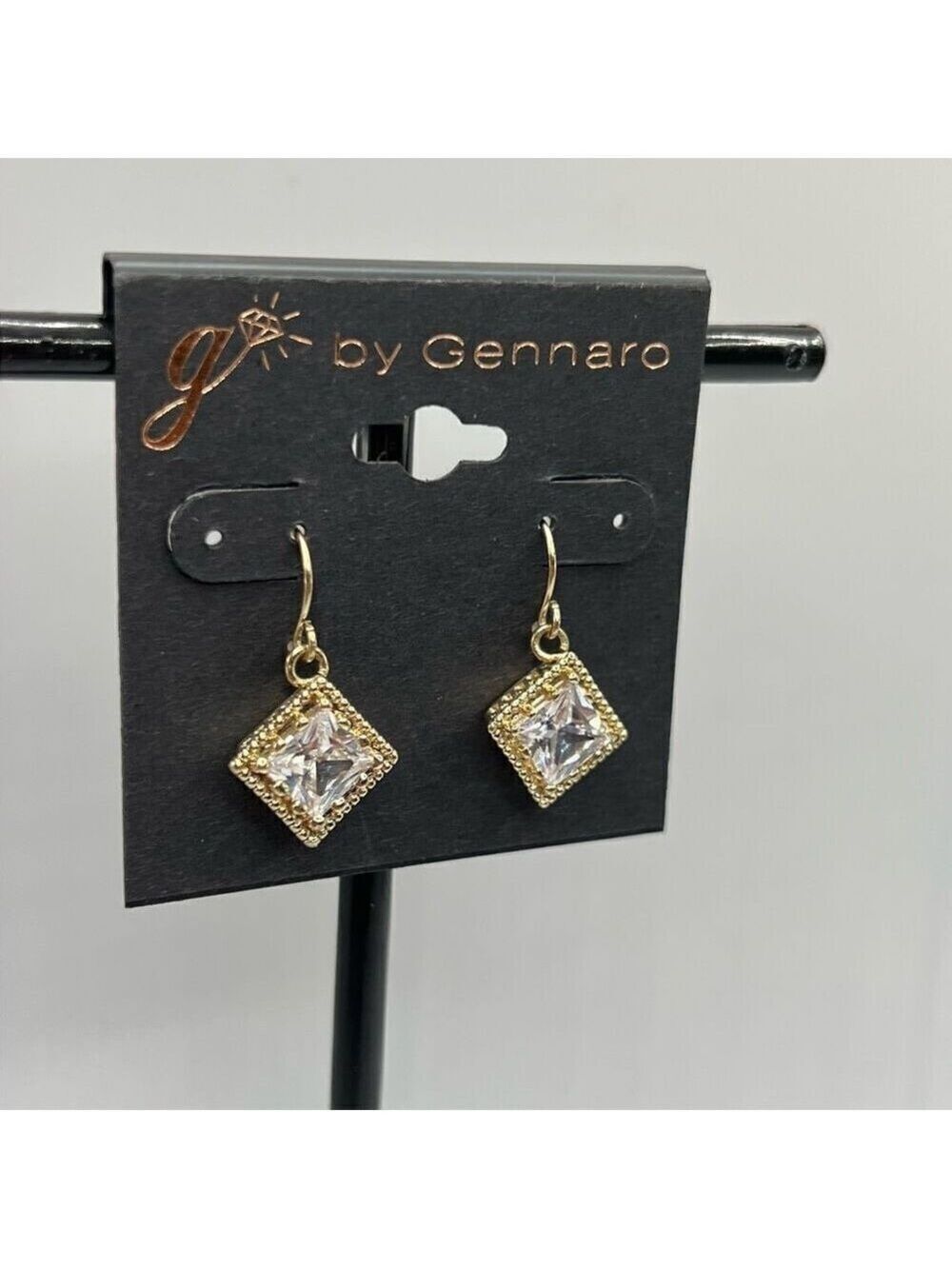 Gโby Gennaro Earrings Gold Princess Cut Dangle $16ea / 3 for $25